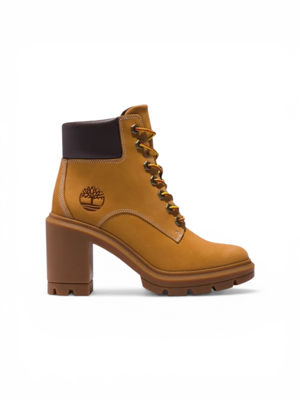 Timberland Women's Tan Nubuck Block-Heel Lace-Up Boots Allington 7.5